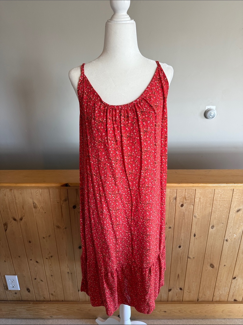 Red Floral Spaghetti Strap Sundress